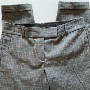 Loft Marisa straight gray plaid trouser, size 8P, excellent condition